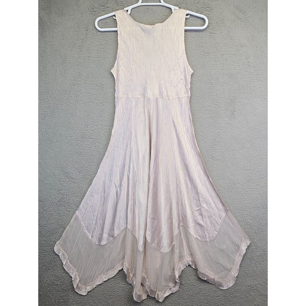 Vintage Komarov Maxi Dress‎ Womens L Jeweled Neckline Charmeuse Asymmetric Flowy - Picture 2 of 16